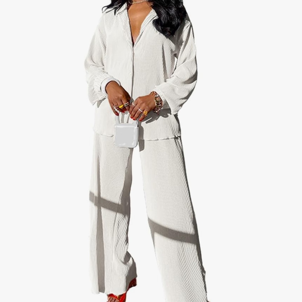 Wide leg pant set